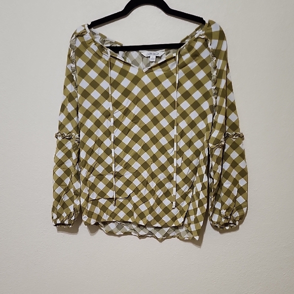 The Pioneer Woman Tops - Stylish Green Checkered Women's Top
